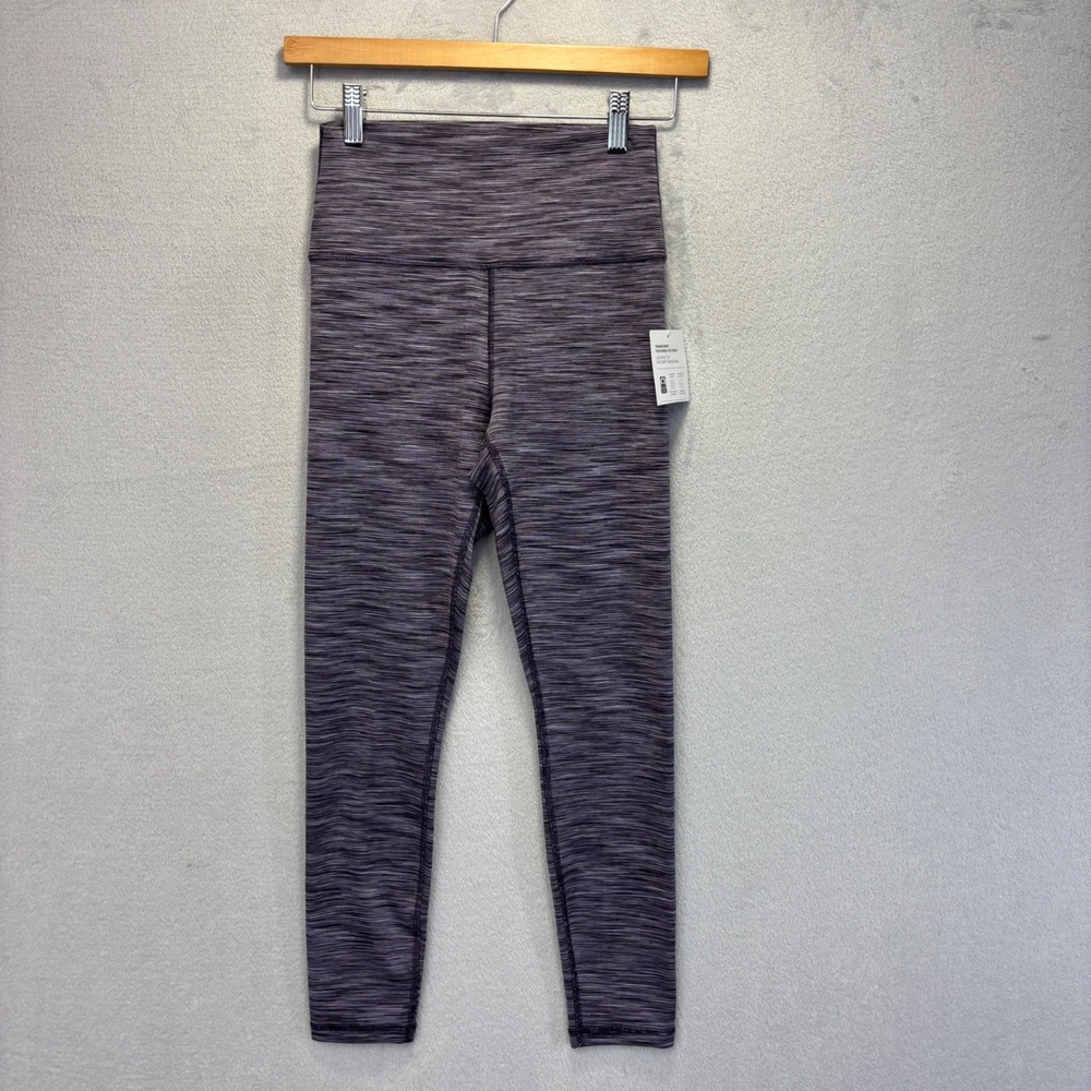 NWT Athleta Transcend Textured 7/8 Tight Pants Women S Purple Space Dye Leggings